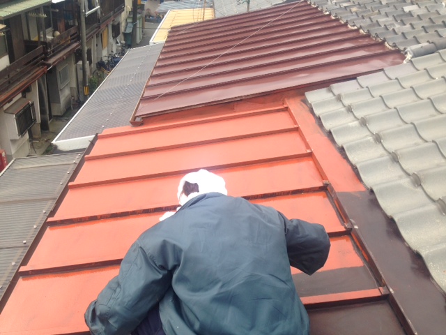 羽曳野市,トタン屋根塗り替え